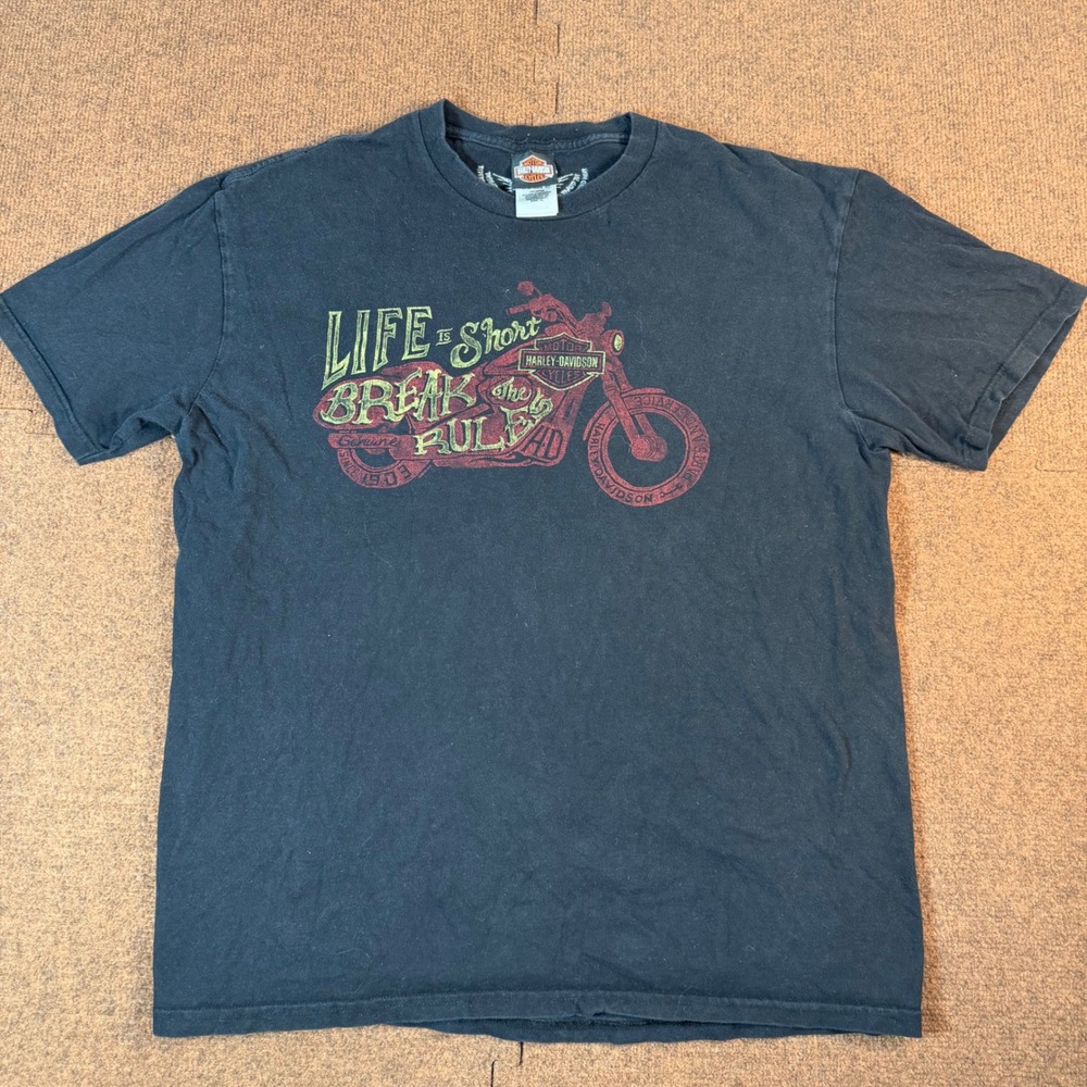 Harley-Davidson Voodoo New Orleans Mardi Gras Skull T-Shirt Mens XL Black 2008